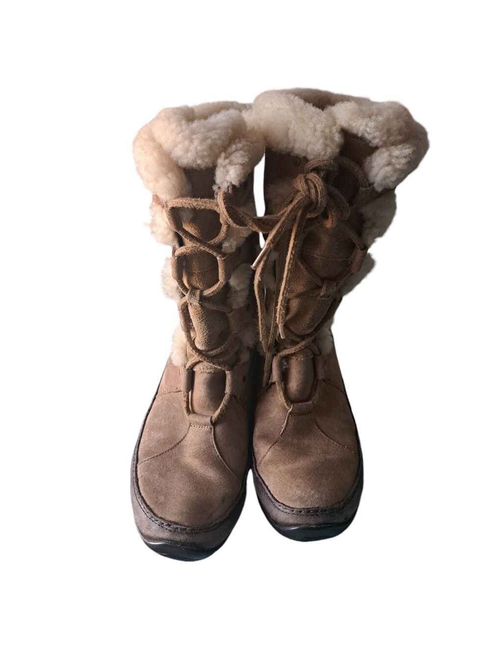 THE NORTH FACE Abby Apres snow winter boots shearling leather worn used 9.5 - Picture 5 of 16